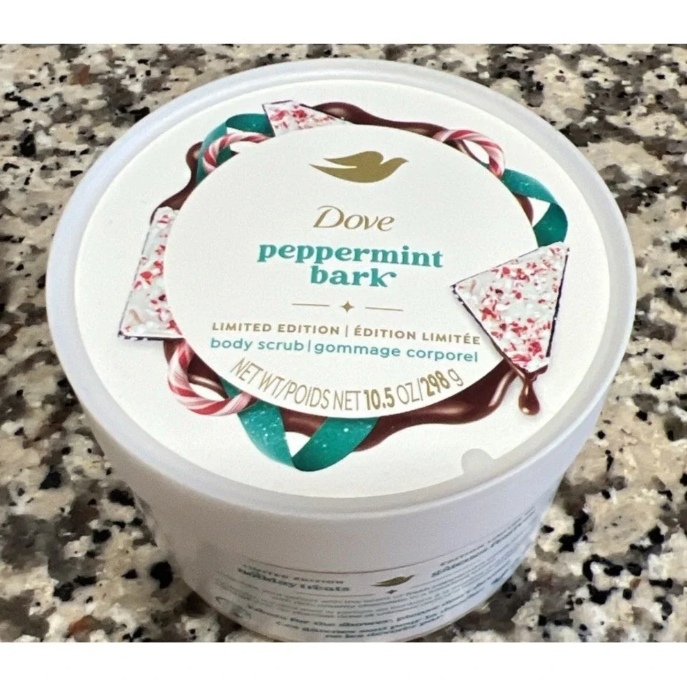 New Dove Limited Edition Holiday Treats Body‎ Scrub PEPPERMINT BARK 10.5 OZ